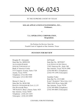 Solar Applications Engineering v. T. A. Operating - The Appellate ...