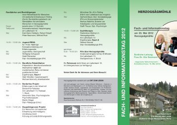 FACH- UND INFORMA TIONSTAG 2012 - Herzogsägmühle