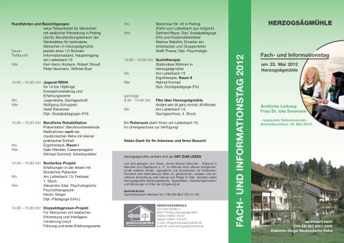 FACH- UND INFORMA TIONSTAG 2012 - Herzogsägmühle