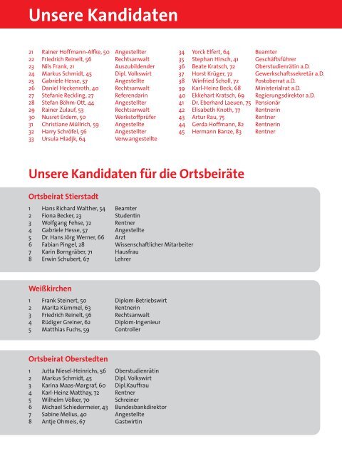Das komplette Wahlprogramm zur Kommunalwahl ... - SPD Oberursel