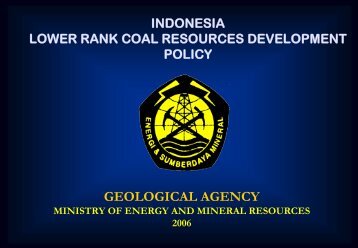 INDONESIAN COAL RESOURCES AND RESERVES