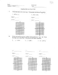 Algebra Review Unit 9 #2