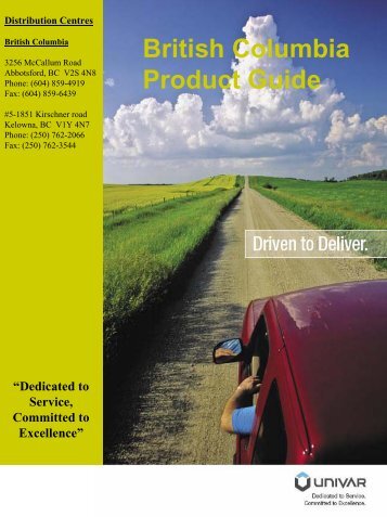 British Columbia Product Guide - Univar Canada