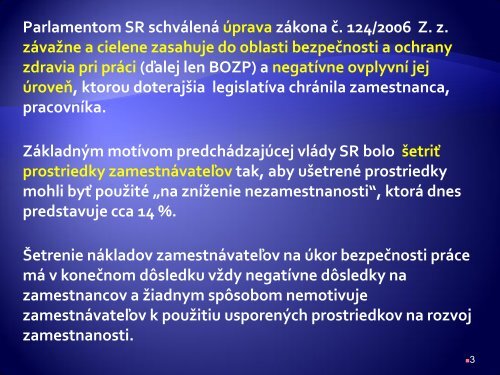 NovÃ¡ legislatÃ­va v oblasti BOZP