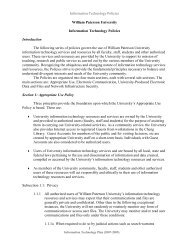 Information Technology Policies 1 William Paterson University ...