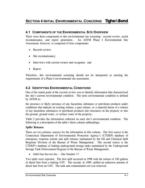 Environmental Site Overview - East Hampton, Connecticut