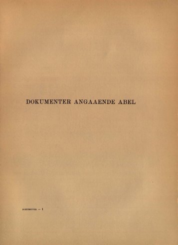 DOKUMENTER ANGAAENDE ABEL - The Abel Prize