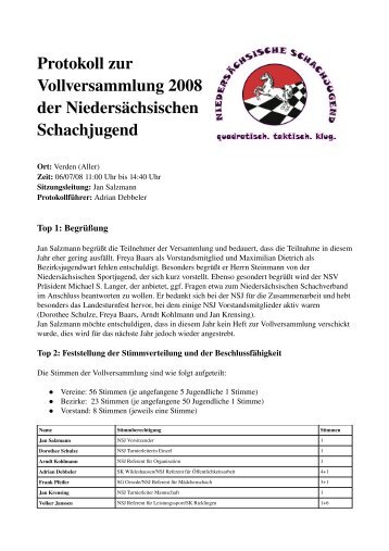 Protokoll der Vollversammlung vom 06.07.08