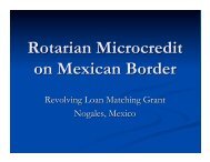 Rotarian Microcredit on Mexican Border - Rotary E-Club of ...