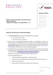 Regeln und Vorraussetzungen für die Zulassung (Stand 04.02.2013)