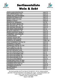 Sortimentsliste Wein & Sekt - Heurich