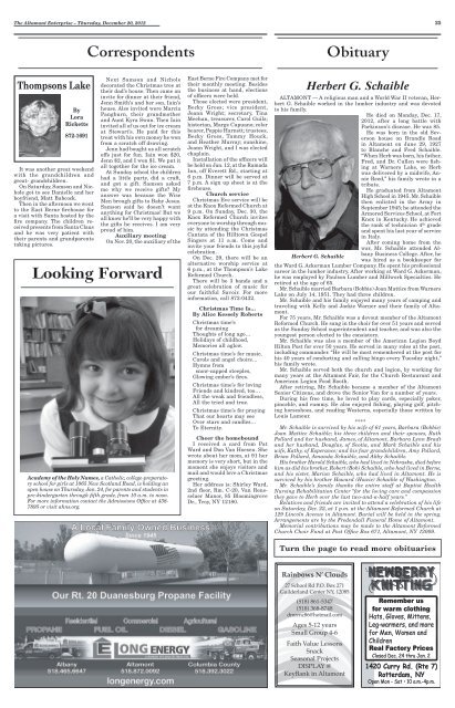 & Albany County Post - The Altamont Enterprise