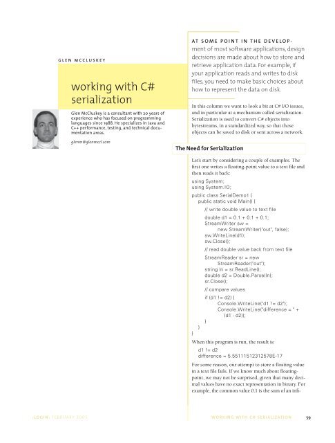 working with C# serialization