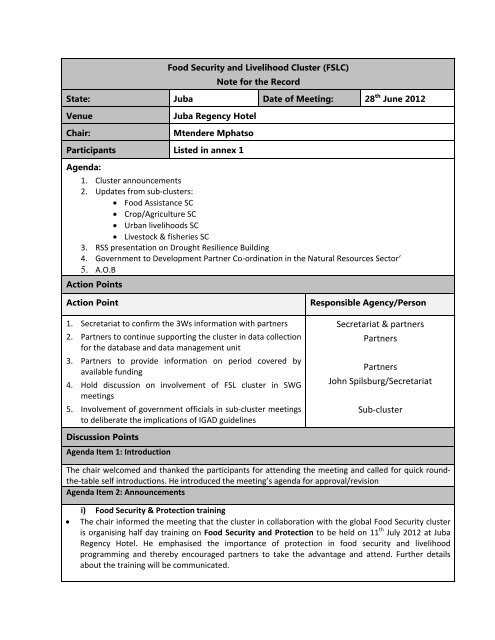 FSL Monthly meeting NFRs 28th June 2012.pdf - Food Security ...