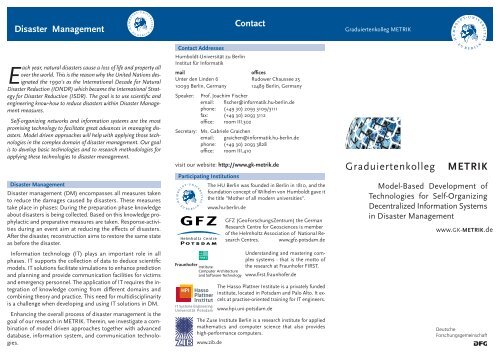 Graduiertenkolleg METRIK - Humboldt-Universität zu Berlin