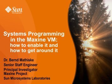 Systems Programming in the Maxine VM: how to ... - Agentgroup