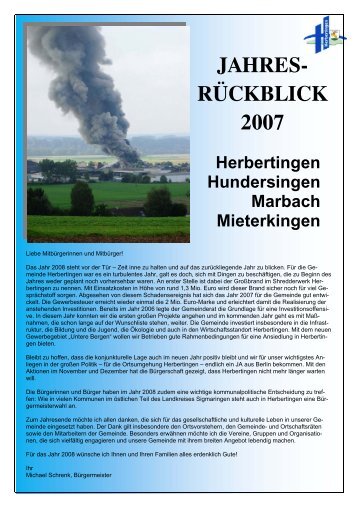 JAHRES- RÜCKBLICK 2007 - Herbertingen