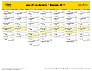 Encore Drama Schedule - December, 2010 - Starz