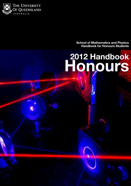 2012 Handbook Honours - School of Mathematics and Physics ...