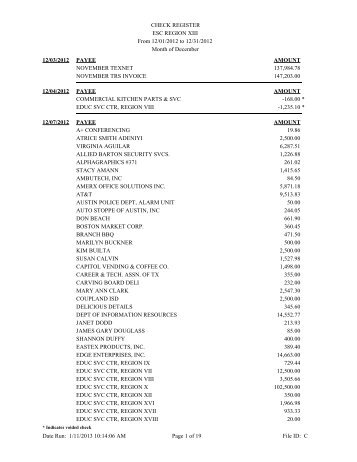 December 2012 - Region 13