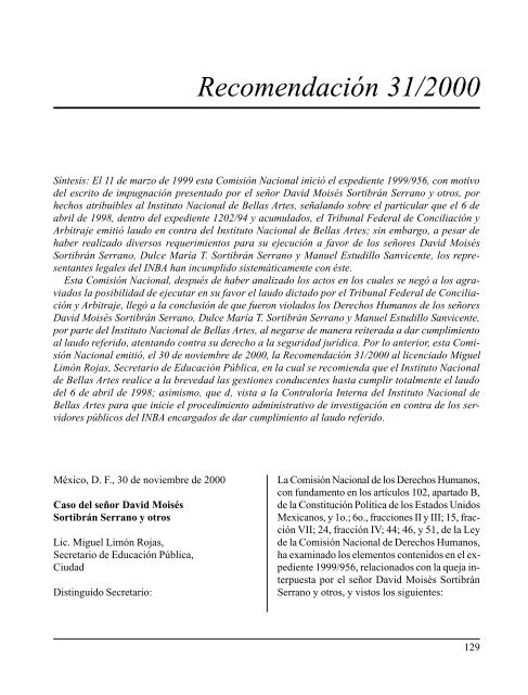 gaceta de la comisiÃ³n nacional de los derechos humanos