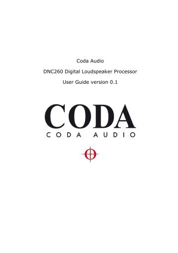 Manual DNC260 - Coda Audio