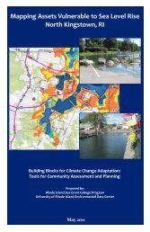 Mapping Assets Vulnerable to Sea Level Rise North Kingstown, RI