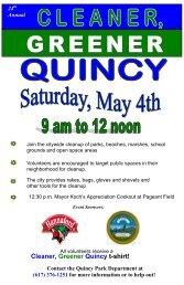 Cleaner, Greener Quincy t-shirt! - City of Quincy