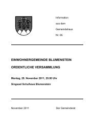 einwohnergemeinde blumenstein ordentliche versammlung