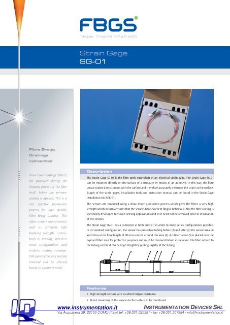 Strain Gage SG-01 - INSTRUMENTATION DEVICES