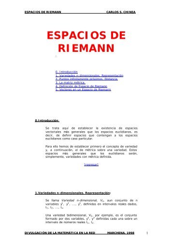 ESPACIOS DE RIEMANN - Casanchi