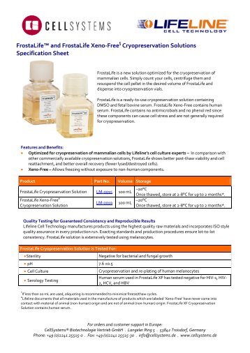 Data Sheet - CellSystems Biotechnologie Vertrieb GmbH