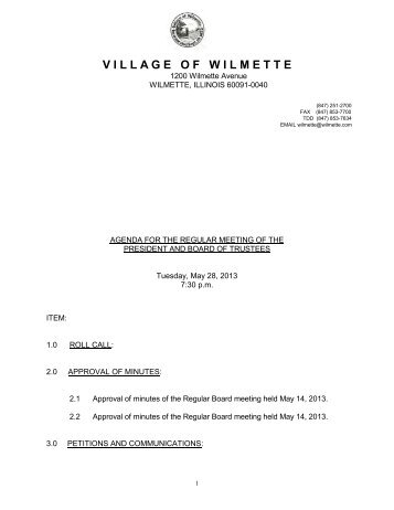 VB AgendaPacket-5-28-13 - Village of Wilmette