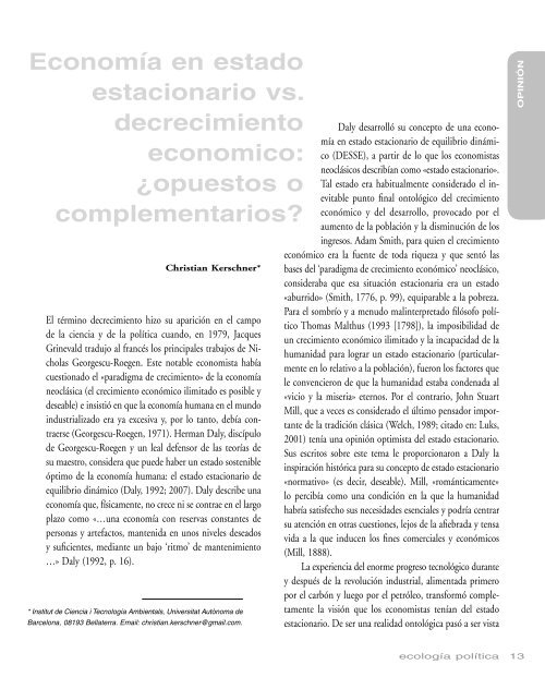 Decrecimiento Sostenible - EcologÃ­a PolÃ­tica