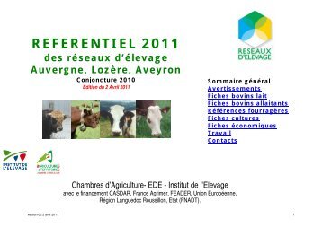 REFERENTIEL 2011 - Chambre d'agriculture du Cantal