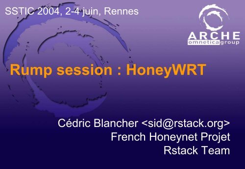 Rump session : HoneyWRT - Sid