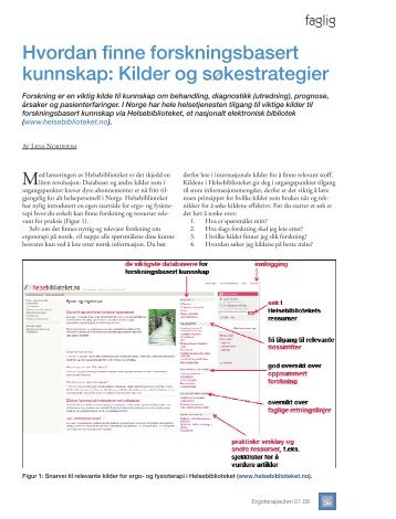 Hvordan finne forskningsbasert kunnskap: Kilder og sÃ¸kestrategier