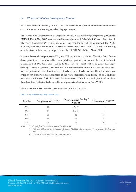 Wambo Coal AEMR 2011-2012 - Peabody Energy