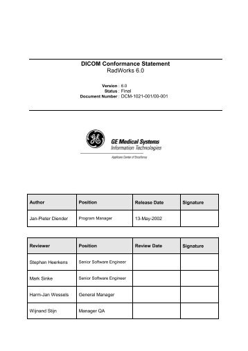 DICOM Conformance Statement