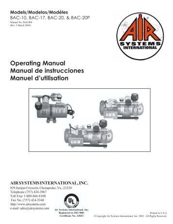 Operating Manual Manual de instrucciones Manuel d'utilisation