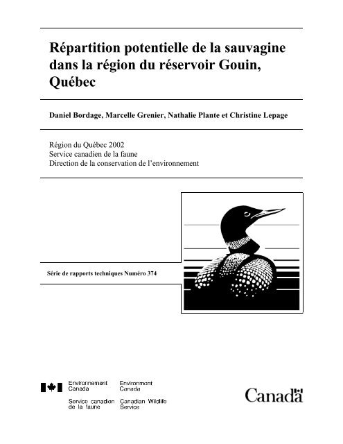 Répartition potentielle de la sauvagine dans la région du ... - UQAC