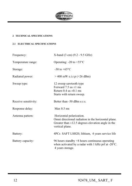 Users Manual Tron SART.pdf - Jotron