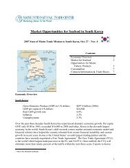 Market Opportunities for Seafood in South Korea - Maine ...
