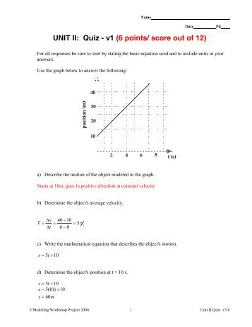 UNIT II: Quiz - v1 (6 points/ score out of 12)