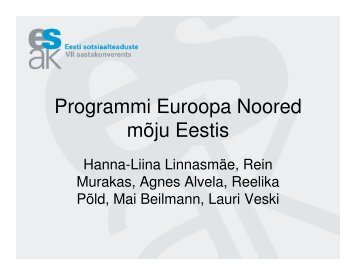 Programmi Euroopa Noored mÃµju Eestis