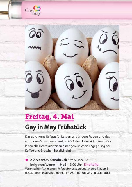 Dienstag, 8. Mai - Gay in May