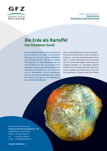 Die Erde als Kartoffel - GeoForschungsZentrum Potsdam