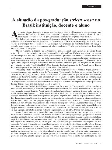 Jan-Fev - Sociedade Brasileira de Oftalmologia