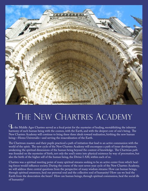 THE NEW CHARTRES ACADEMY - Wisdom University