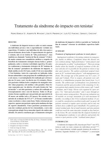 Tratamento da sÃ­ndrome do impacto em tenistas* - Portal Saude ...